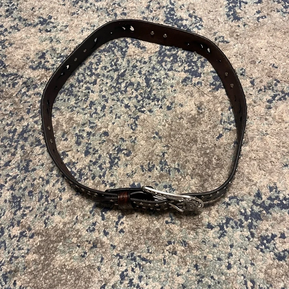 Ariat Brown Tooled Leather Western Belt – Style A1518602 (Size M) - Picture 2 of 6